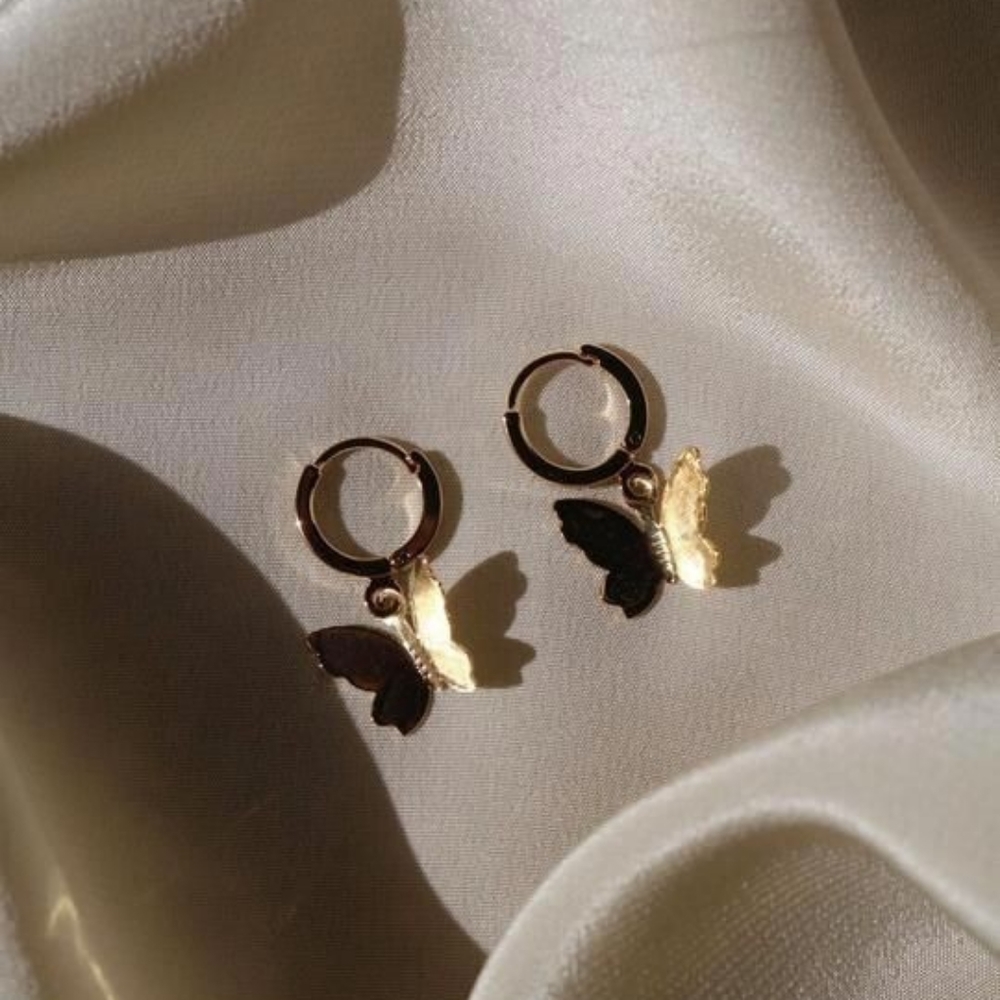 Gold Butterfly Earrings